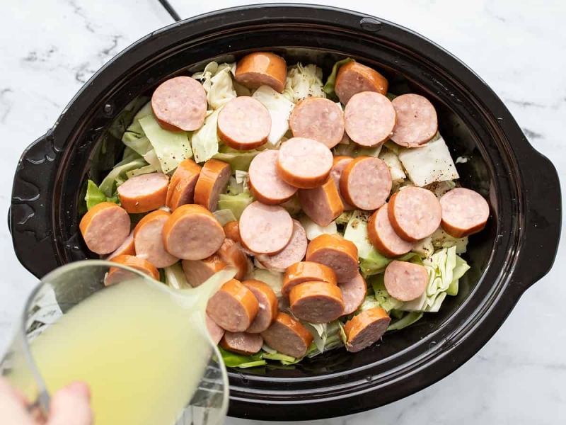 Slow Cooker Cabbage and Sausage