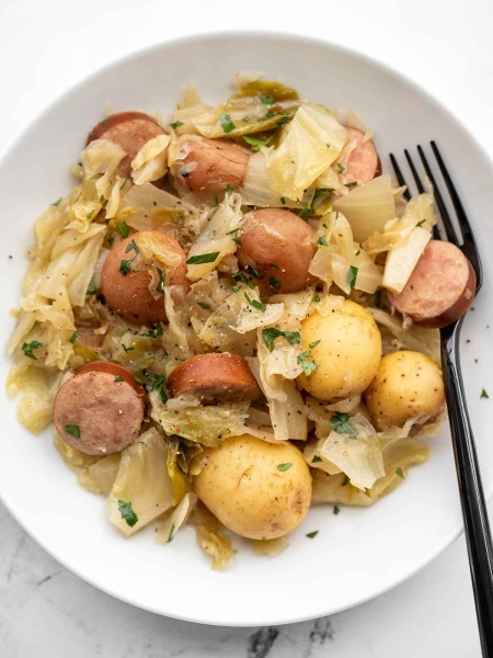 Slow Cooker Cabbage and Sausage