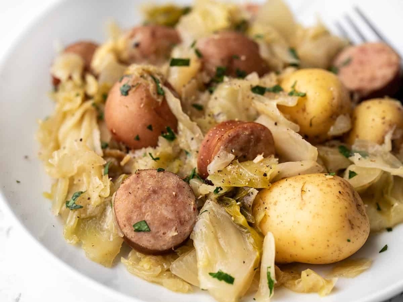 Slow Cooker Cabbage and Sausage