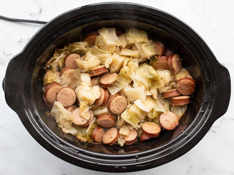 Slow Cooker Cabbage and Sausage