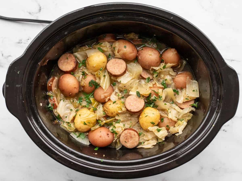 Slow Cooker Cabbage and Sausage