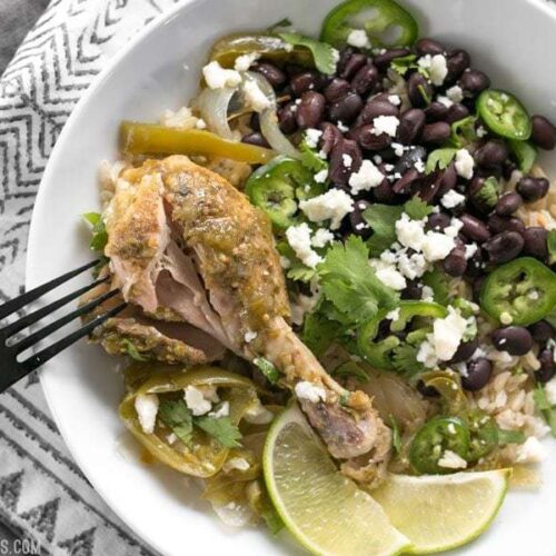 Slow Cooker Salsa Verde Chicken Bowls