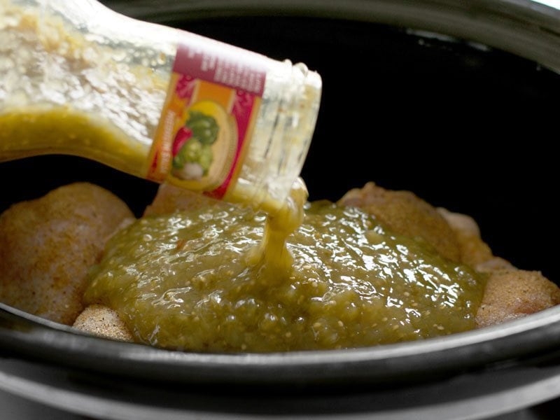 Slow Cooker Salsa Verde Chicken Bowls