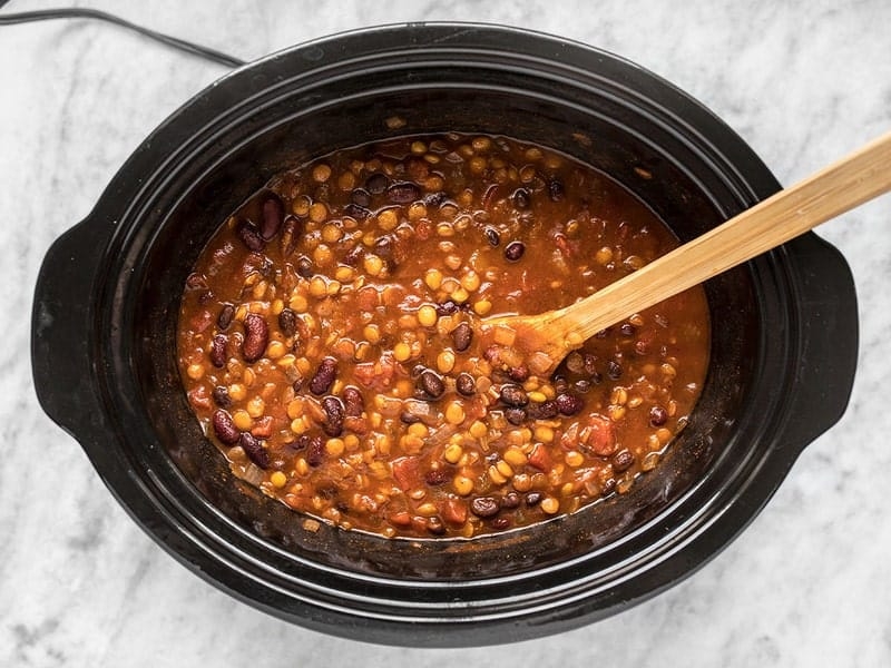 Slow Cooker Vegetarian Lentil Chili