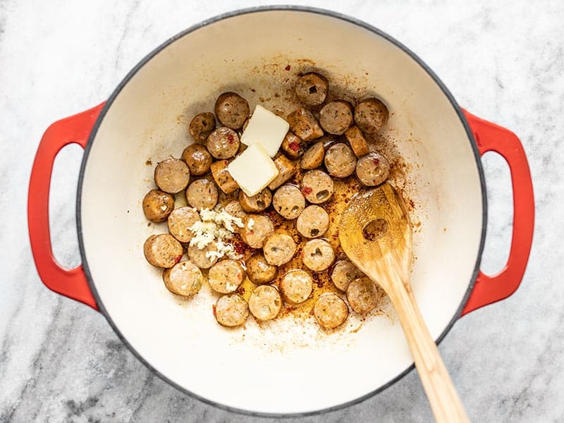 Spicy Orecchiette with Chicken Sausage and Kale