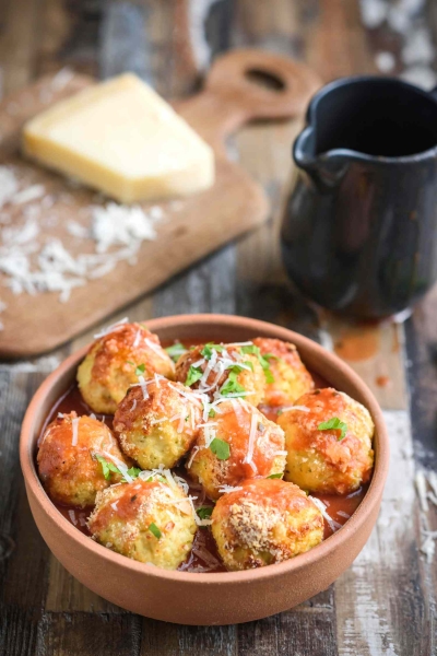 Turkey Meatballs Baked With Parmesan Cheese