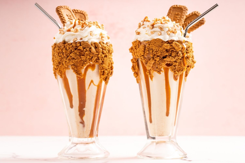 Toffee and Salted Caramel Biscoff Malted Milkshake