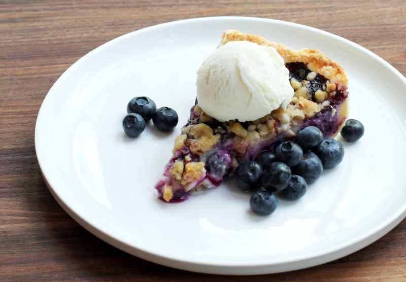 Blueberry Custard Pie With Streusel Topping