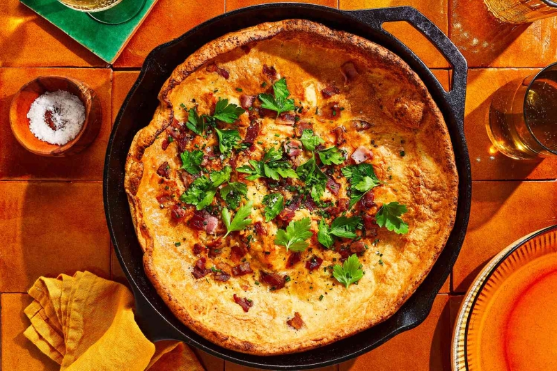 Savory Bacon and Cheese Dutch Baby Pancake Recipe