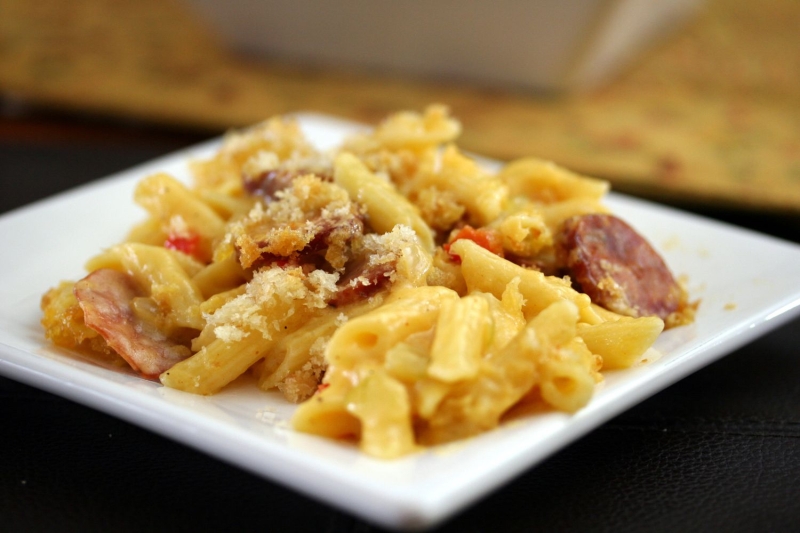 Spicy Sausage Penne Casserole