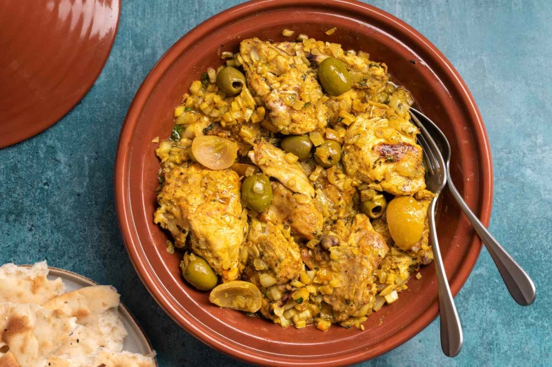 Moroccan Chicken Tagine with Olives and Preserved Lemons