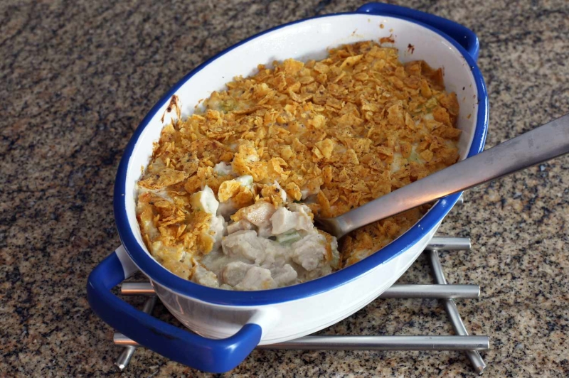 Easy Chicken Casserole With Potato Chip Topping