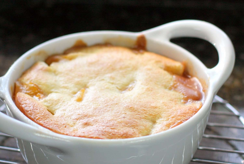 Baked Peach Cobbler With Cake-Like Topping