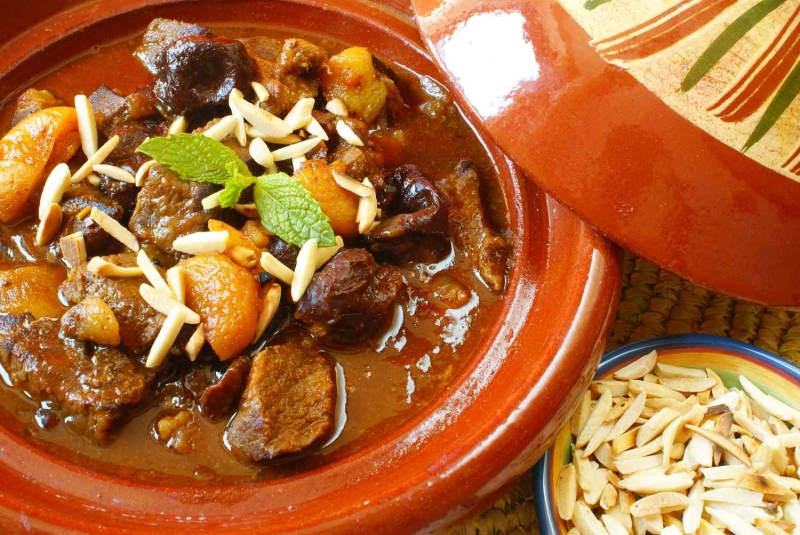 Moroccan Lamb or Beef Tagine with Apricots