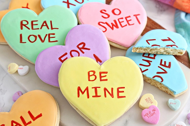 Conversation Heart Sugar Cookies