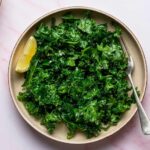 Raw Lemon Garlic Marinated Kale Salad