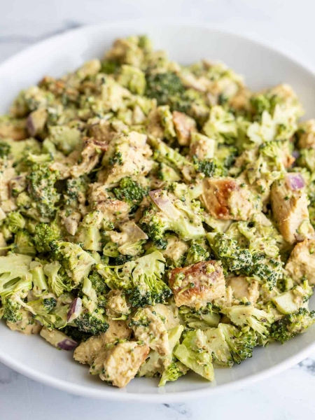 Pesto Chicken and Broccoli Salad