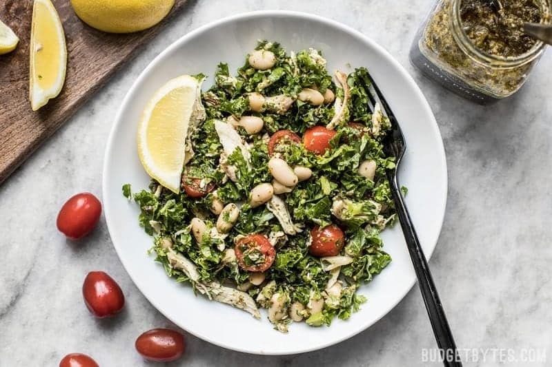 Kale White Bean and Pesto Salad