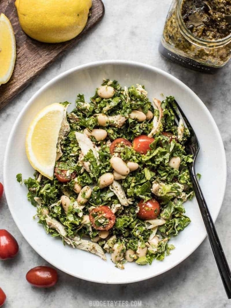 Kale White Bean and Pesto Salad