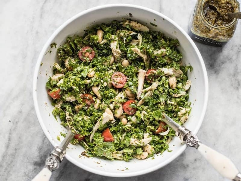 Kale White Bean and Pesto Salad