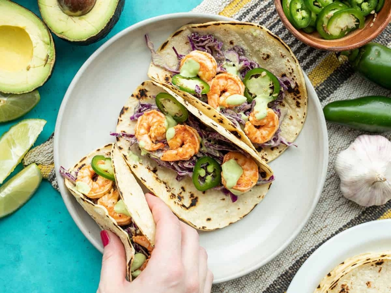 Tajín Shrimp Tacos