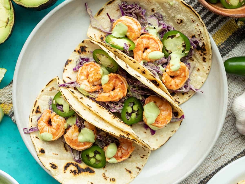 Tajín Shrimp Tacos