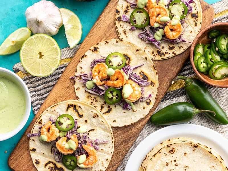 Tajín Shrimp Tacos