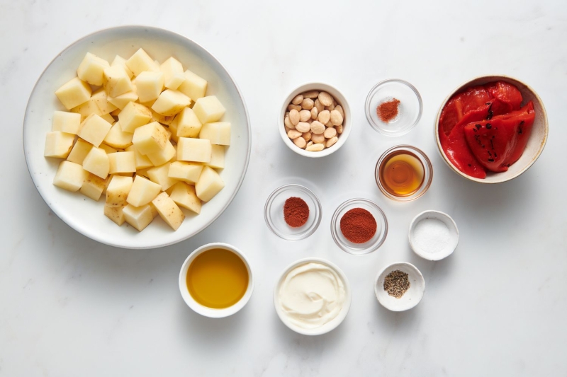 Air Fryer Patatas Bravas With Quick Romesco Sauce