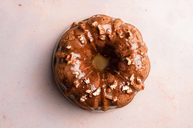 Pumpkin Pound Cake With Maple Pecan Glaze