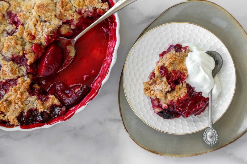 Fresh Plum Crumble With Spiced Crumb Topping Recipe