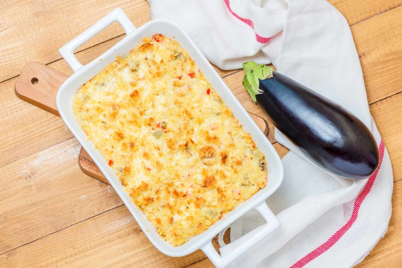 Baked Eggplant Casserole With Cheese