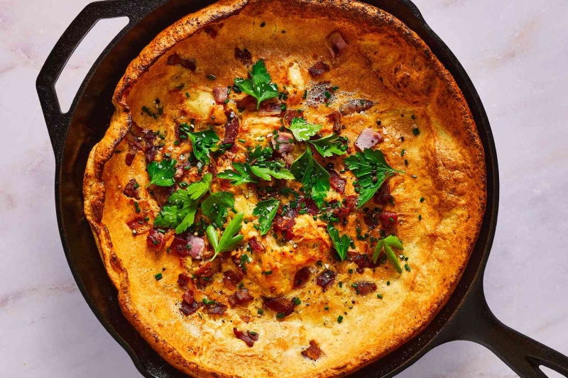 Savory Bacon and Cheese Dutch Baby Pancake Recipe