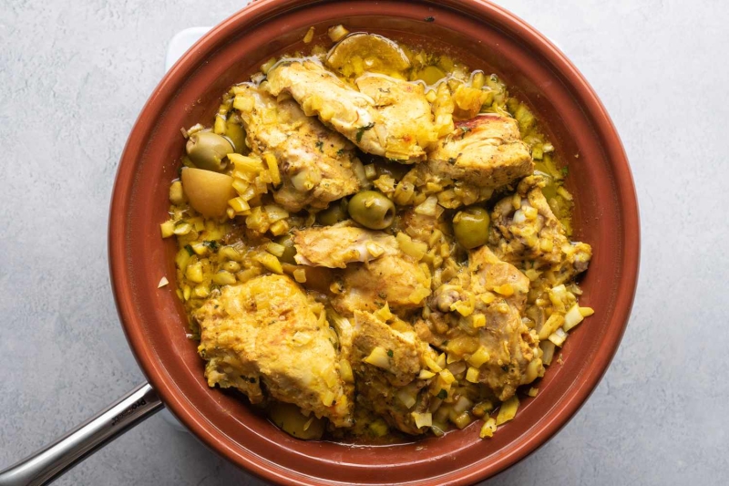 Moroccan Chicken Tagine with Olives and Preserved Lemons