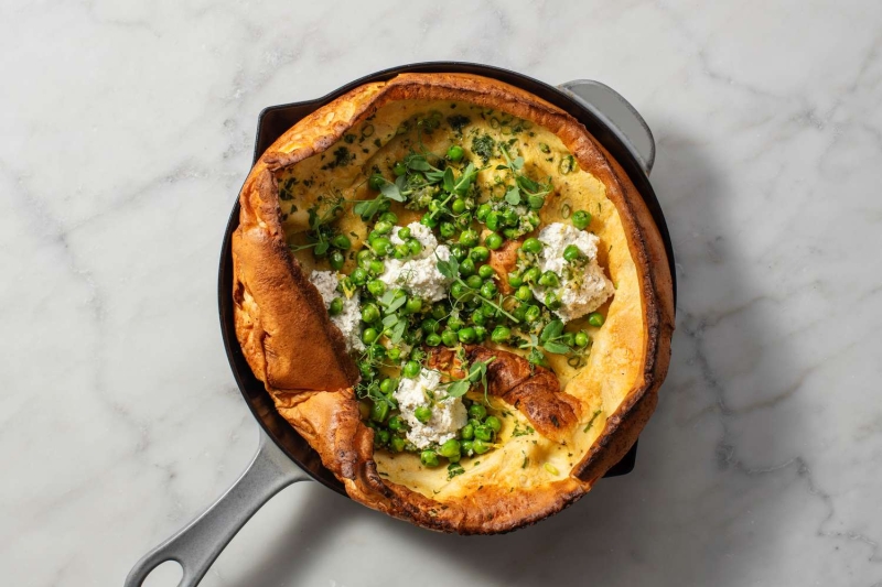 Savory Dutch Baby With Boursin and Peas