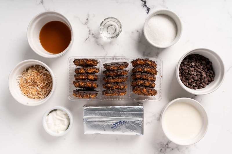 Girl Scout Samoas Mini Cheesecakes