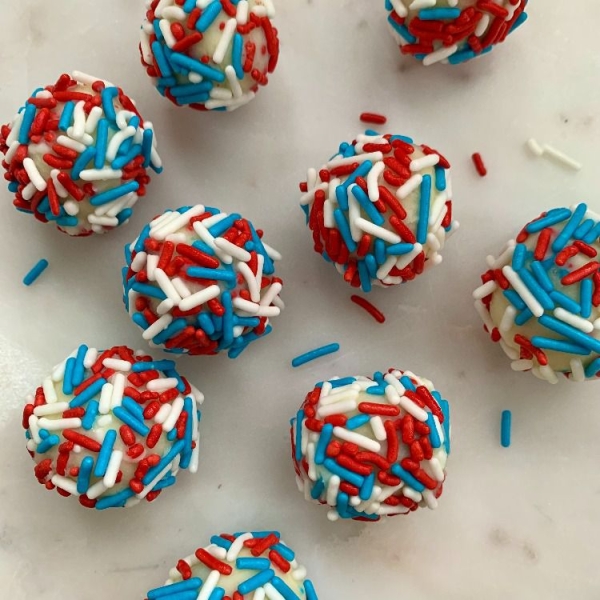 Red, White, and Blue Truffles