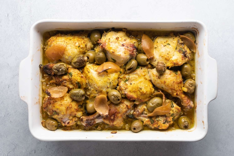 Moroccan Chicken Tagine with Olives and Preserved Lemons