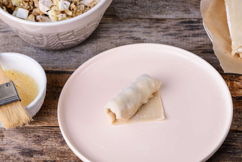 Thanksgiving Egg Rolls With Sweet-and-Sour Cranberry Sauce