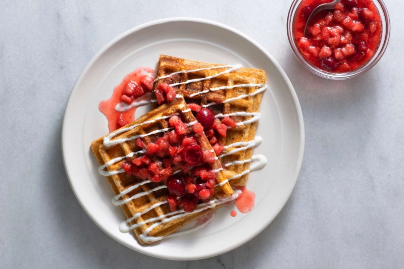 Buckwheat Waffles With Strawberry Compote Recipe