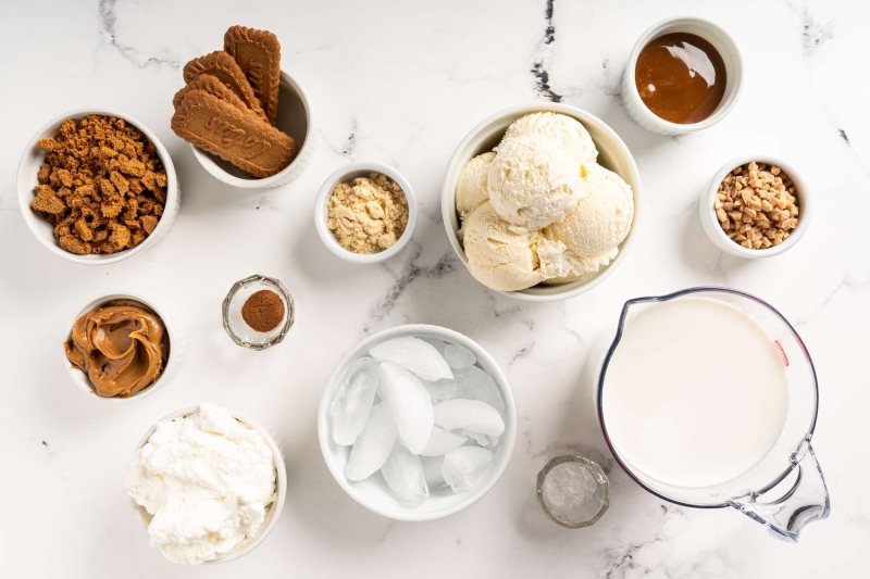 Toffee and Salted Caramel Biscoff Malted Milkshake