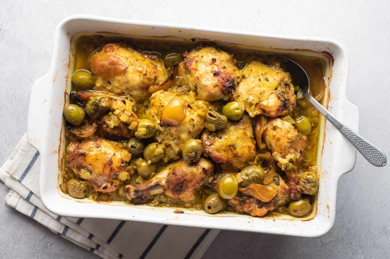 Moroccan Chicken Tagine with Olives and Preserved Lemons