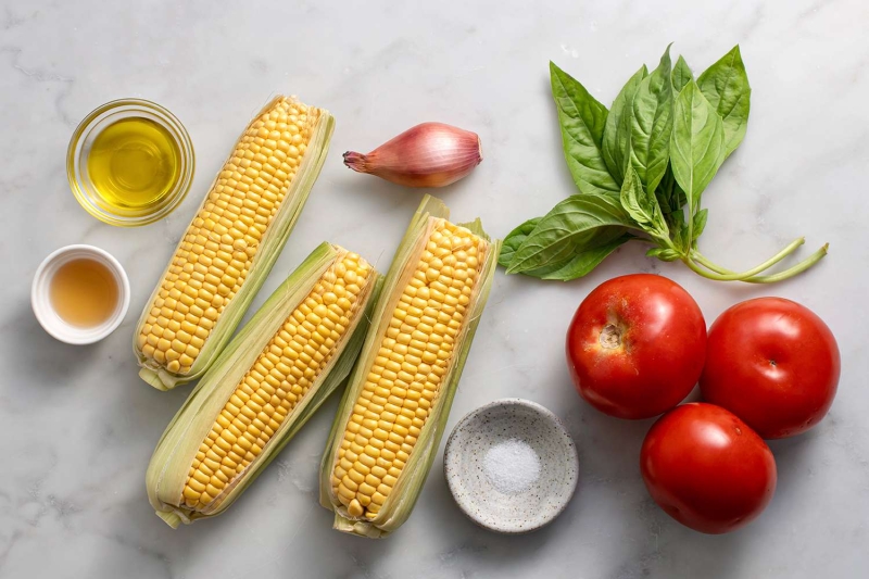 Tomato, Corn, and Basil Salad Recipe