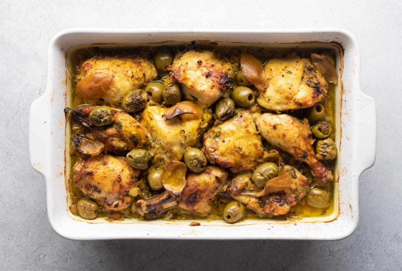 Moroccan Chicken Tagine with Olives and Preserved Lemons