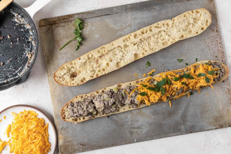 Meaty and Cheesy Stuffed French Bread Recipe