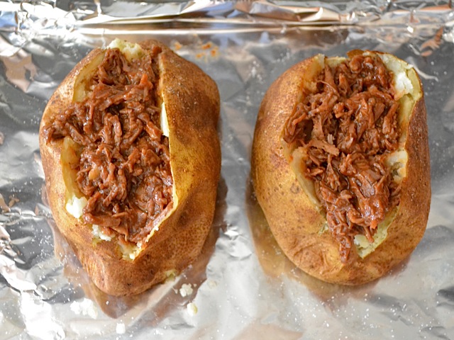 BBQ Beef Stuffed Potatoes