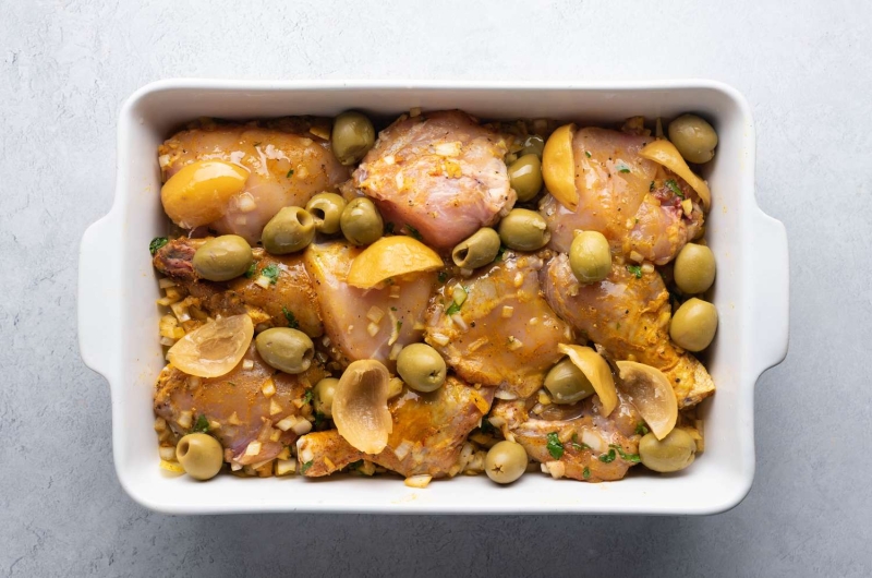 Moroccan Chicken Tagine with Olives and Preserved Lemons