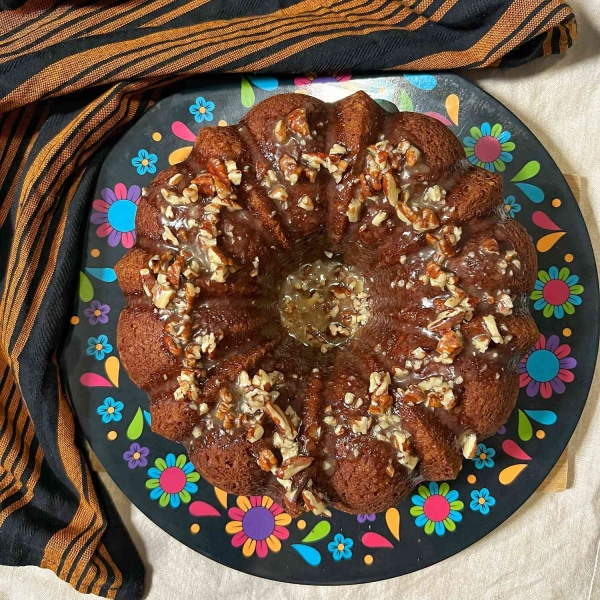 Pumpkin Pound Cake With Maple Pecan Glaze