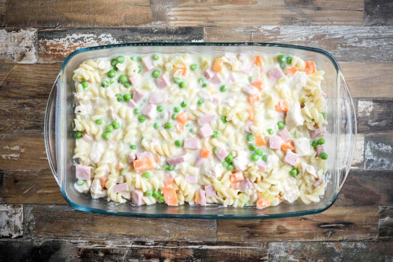 Turkey, Ham, and Swiss Casserole Recipe