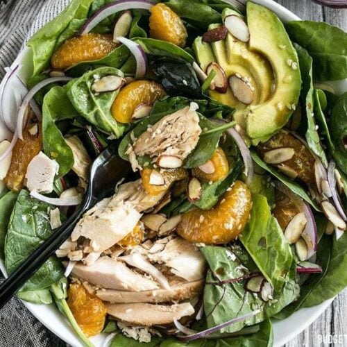 Chicken and Mandarin Salad with Simple Sesame Dressing