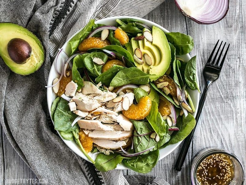 Chicken and Mandarin Salad with Simple Sesame Dressing